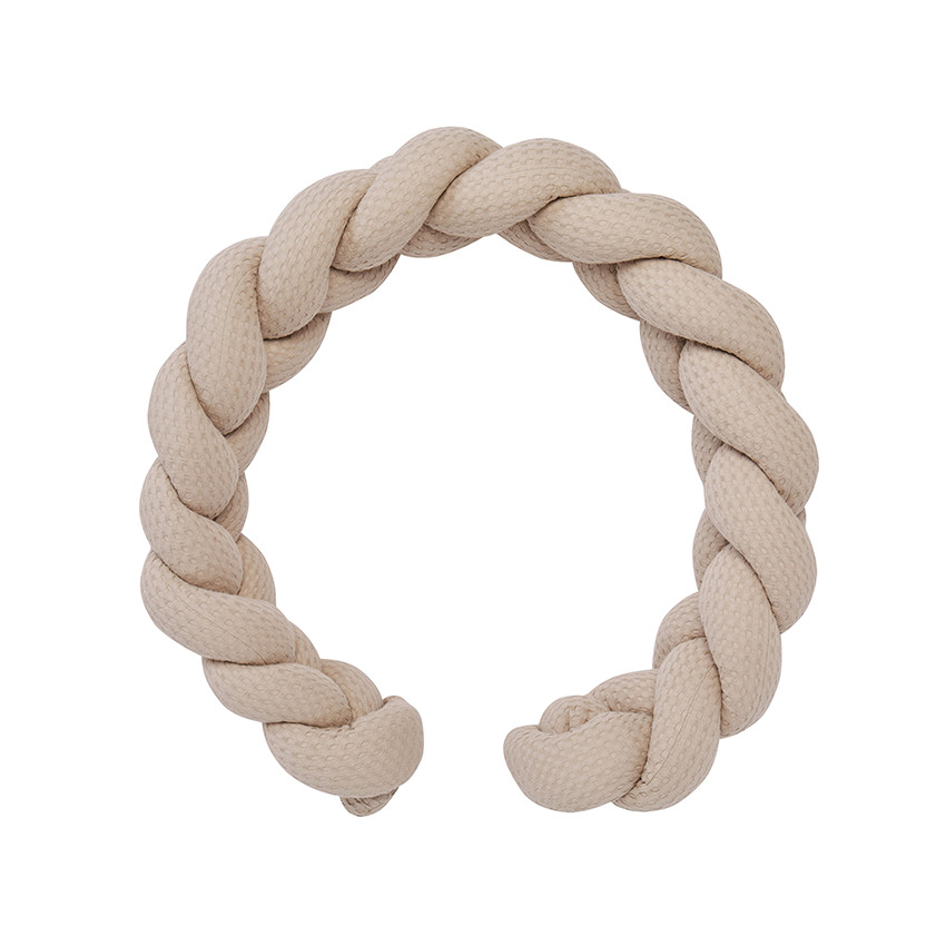 Tresse décorative ouatinée en coton gaufré latté  