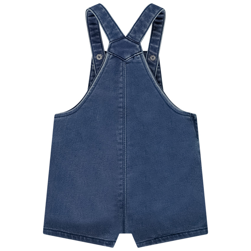 Salopette courte effet jean pour bébé fille 