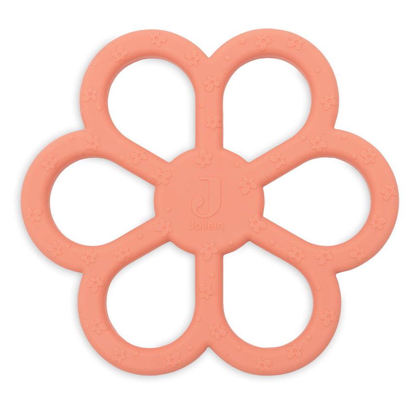 Anneau de dentition silicone Flower Coral Rose 