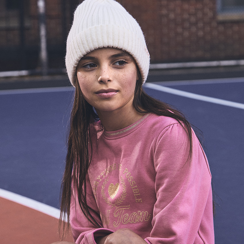 Robe manches longues en molleton print pailleté pour fille 