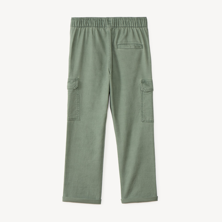 Pantalon cargo uni en toile pour garçon 