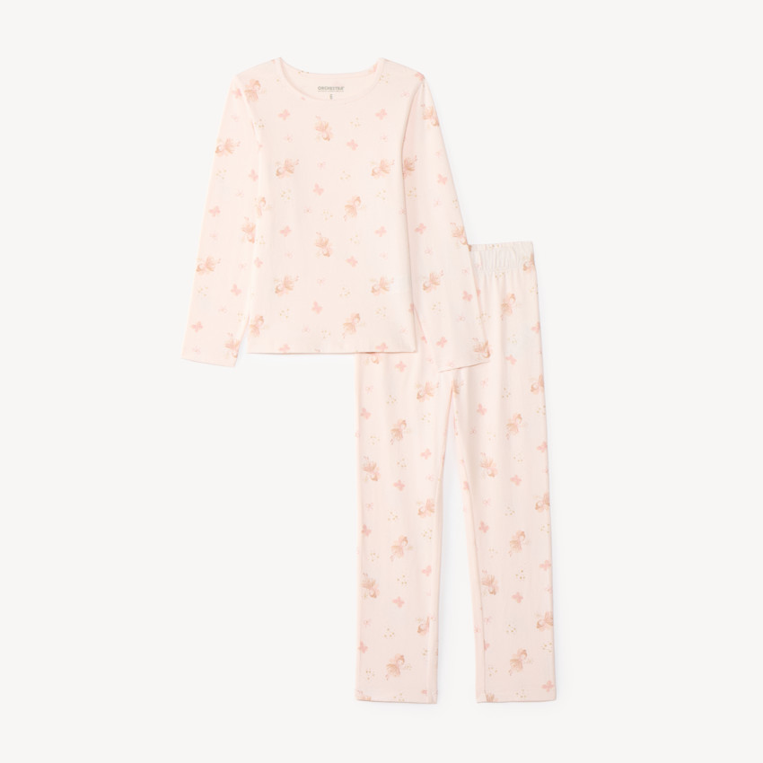 Ensemble de pyjama 2 pièces manches longues imprimé fée pour fille