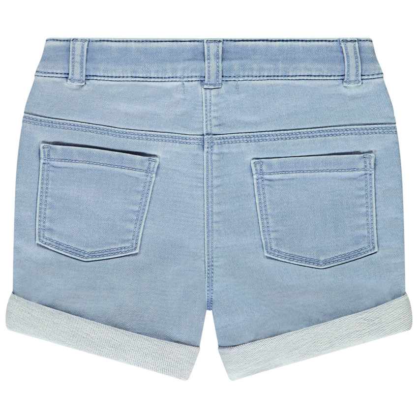 Short effet denim avec broderie fantaisie pour bébé fille  