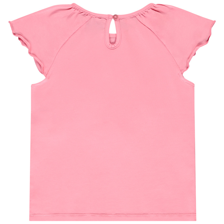 T-shirt manches courtes avec fleur en crochet pour fille  