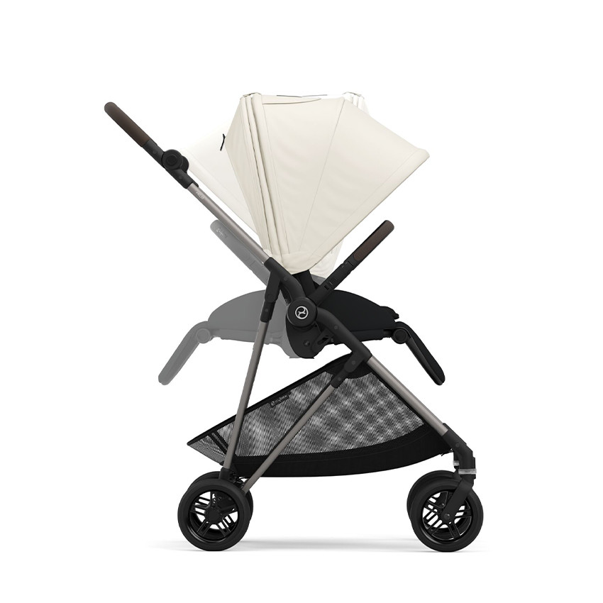 Poussette compacte légère Melio 4 taupe/canvas white 