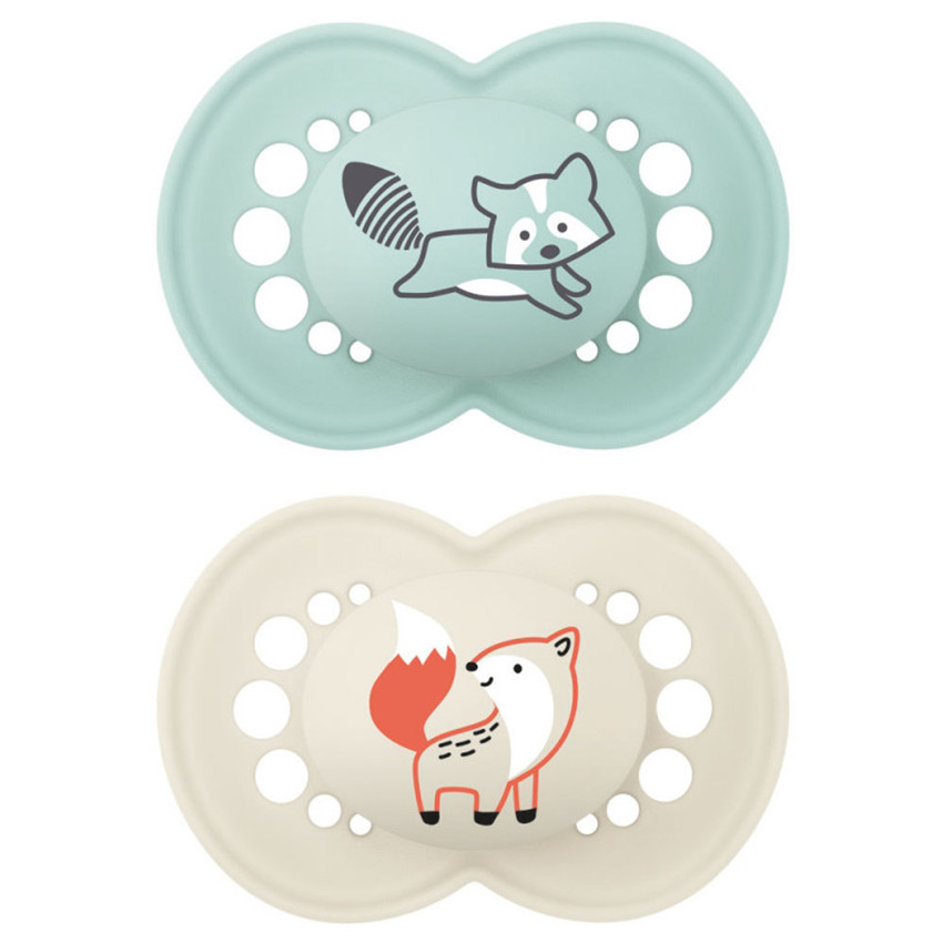 Lot de 2 sucettes silicone 18m+ 