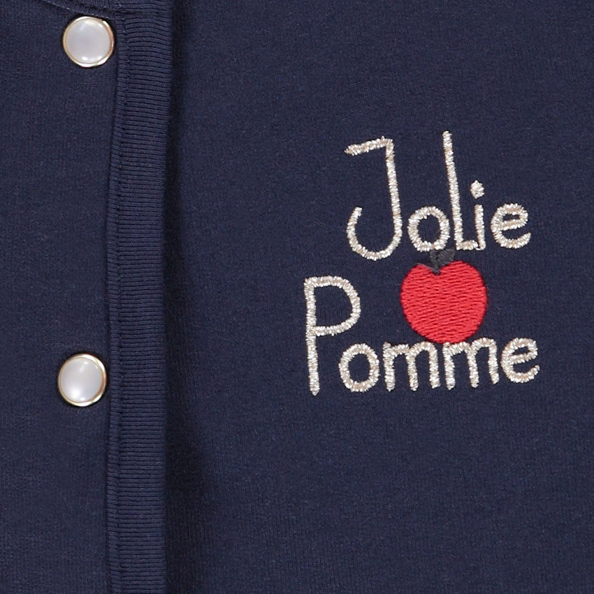 Ensemble 3 pièces tunique imprimé pommes + boléro + caleçon pour bébé fille 