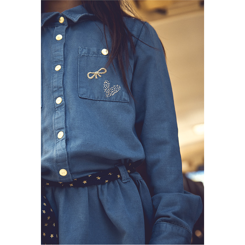Robe chemise avec ceinture étoilée pour fille 