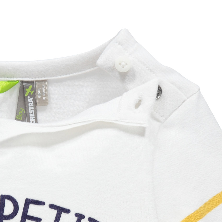 Marinière en jersey lours avec inscriptions et bateau printés 