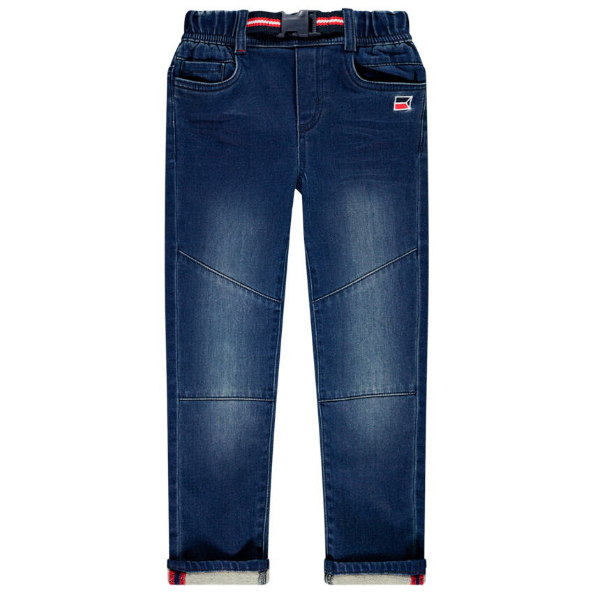 Jean effet délavée avec ceinture pour enfant garçon 