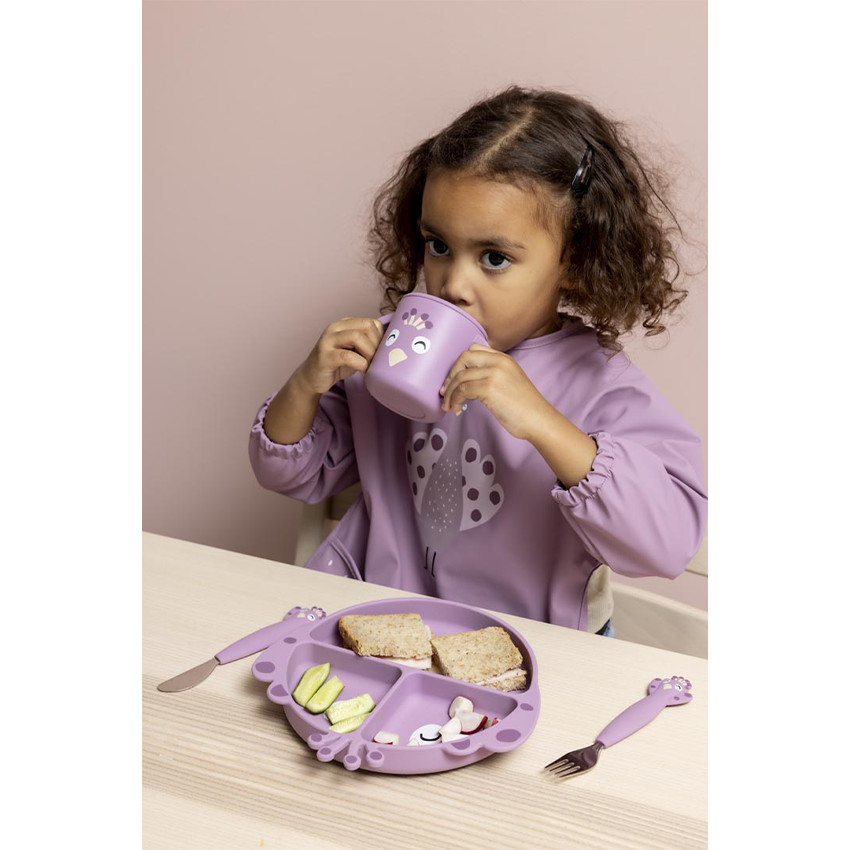 Assiette silicone avec ventouse et compartiments Mrs Peacock 