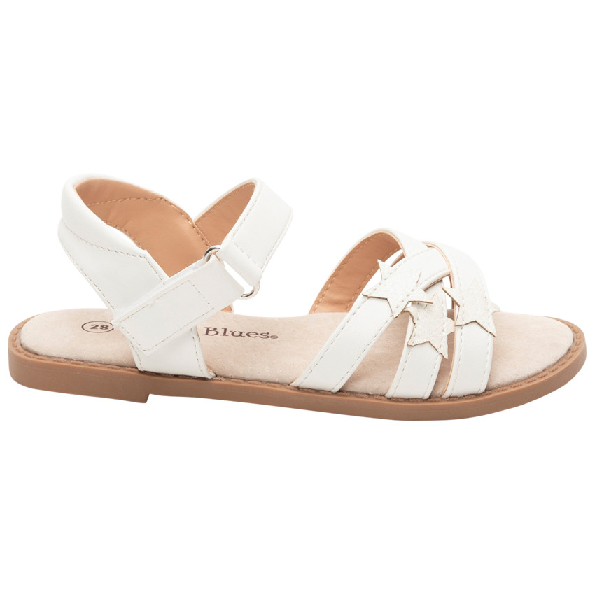 Sandales blanches toiles patch es pour fille