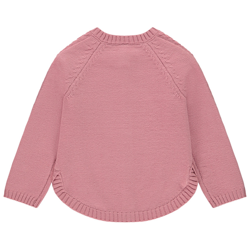 Gilet en tricot torsadé fantaisie forme poncho pour bébé fille 