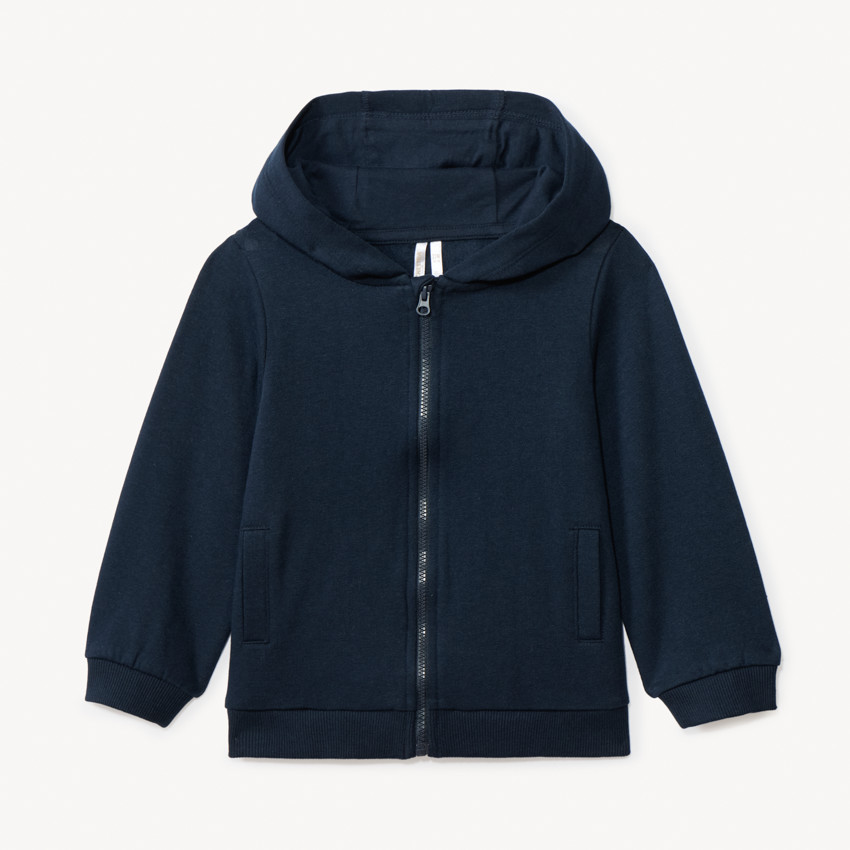 Gilet molleton uni à capuche pour bébé garçon