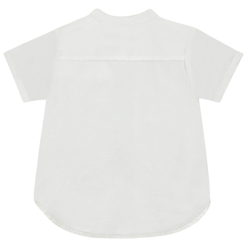 Chemise manches courtes unie à col mao pour bébé garçon 
