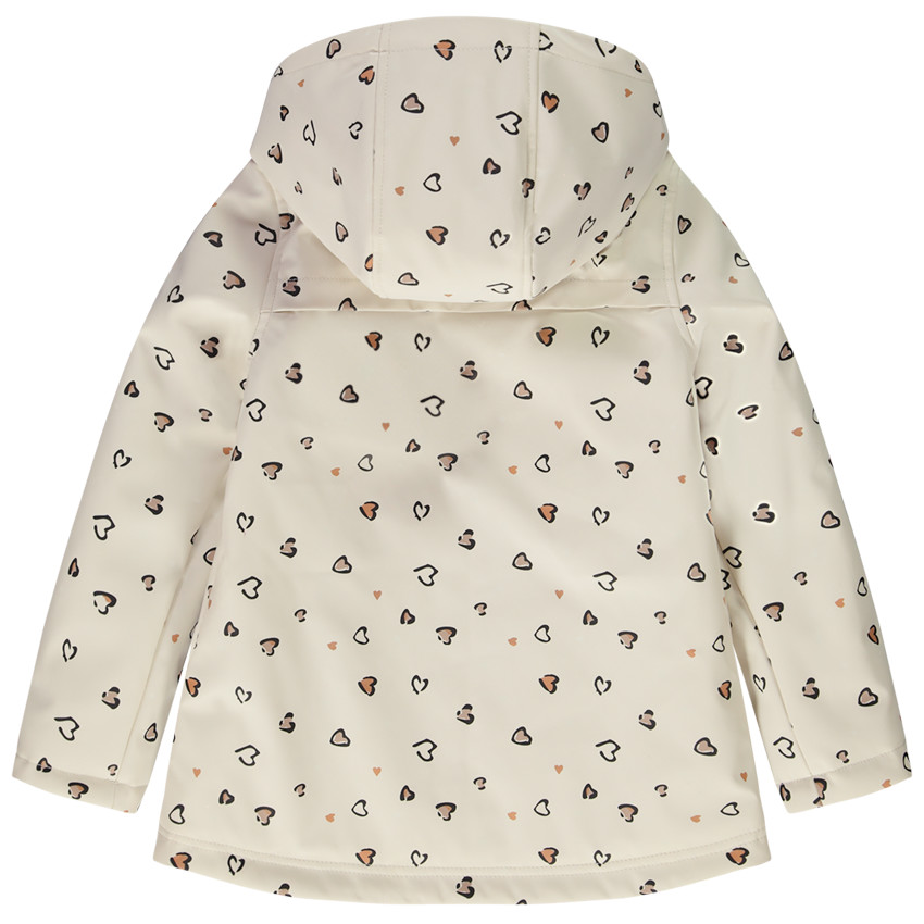Parka gomme déperlante imprimé tacheté cœurs pour fille 