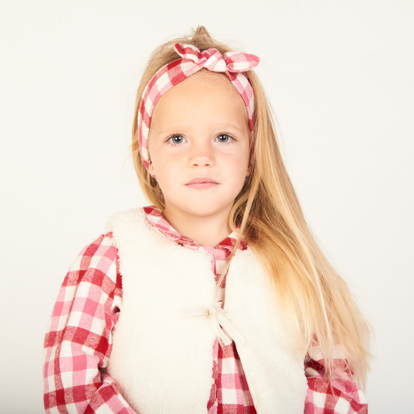 Ensemble 3 pièces à carreaux vichy pour bébé fille 