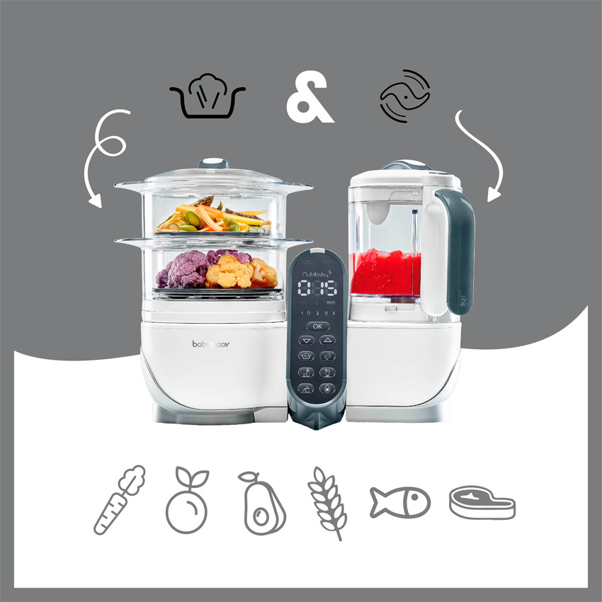 Robot Bundle NutriBaby(+) + 3 Babybols 250 ml - Blanc - Blanc (Babymoov) - Image 1