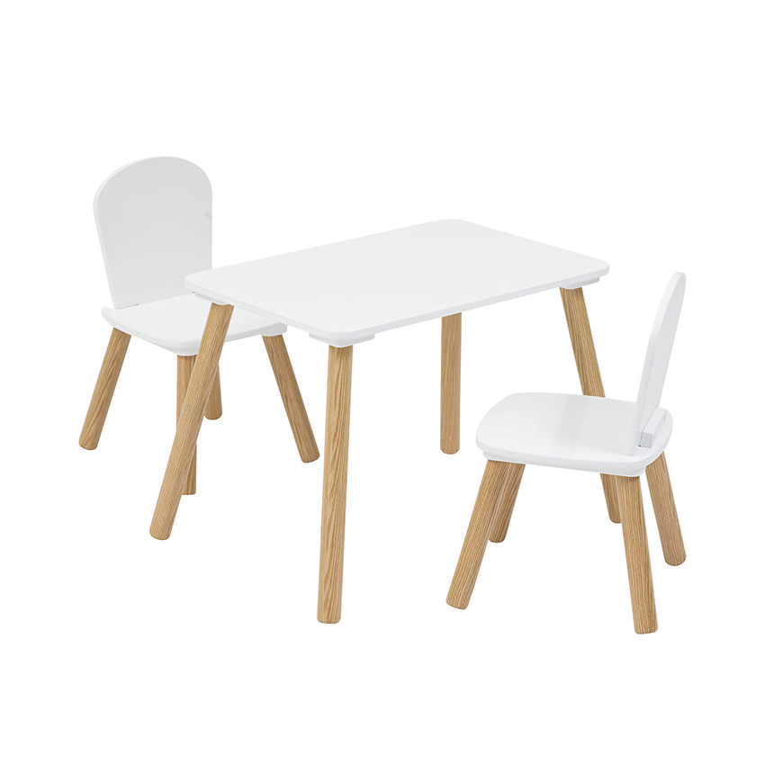 Ensemble table + 2 chaises pour enfant Alex blanc