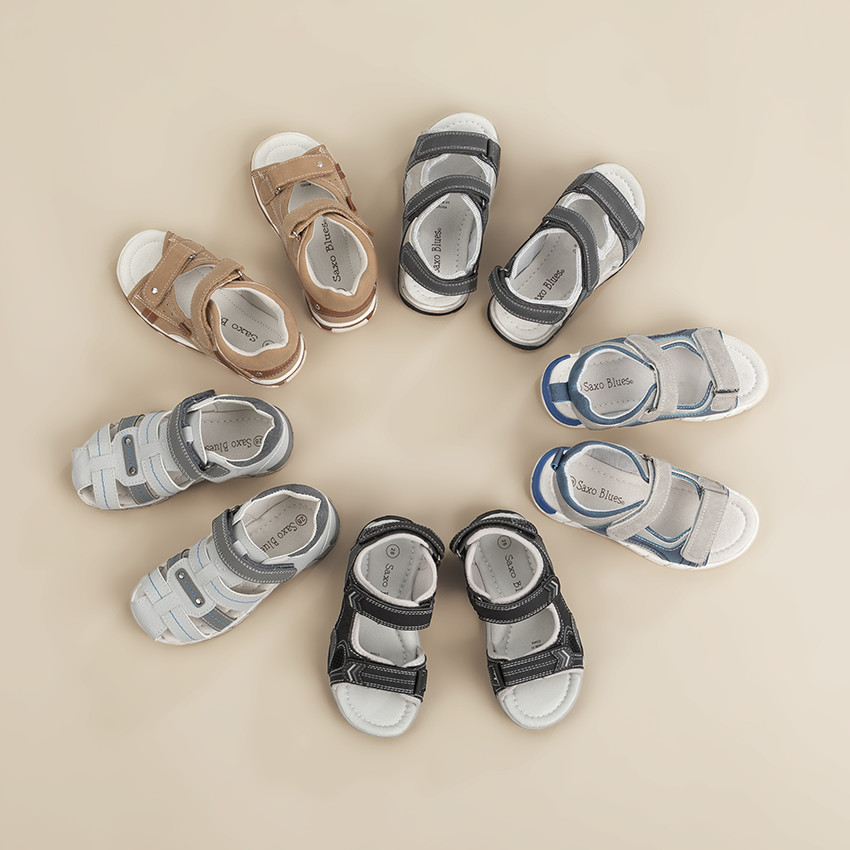 Sandales velcro à empiècements contrastés pour garçon 