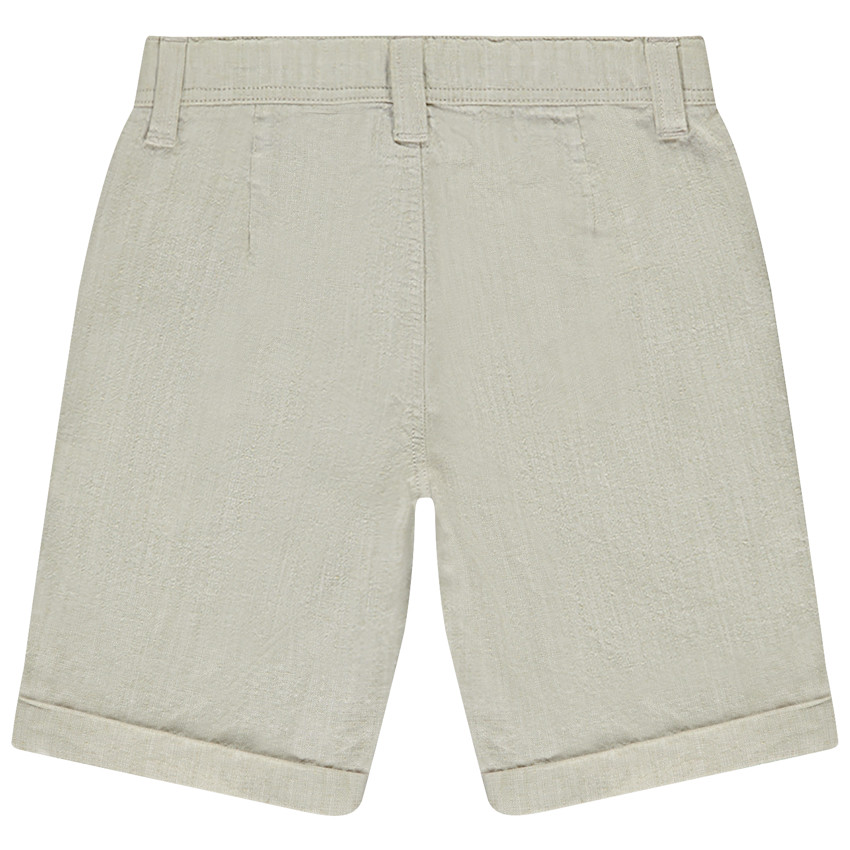 Bermuda uni en toile tissée pour garçon 