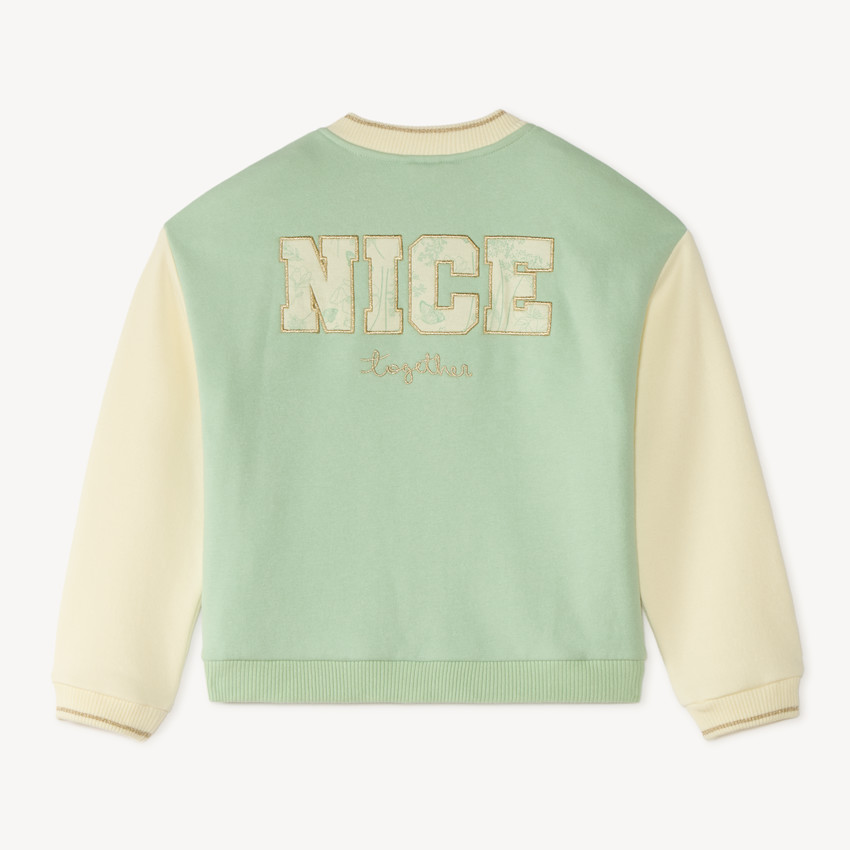 Gilet style teddy en molleton broderie fantaisie pour fille 