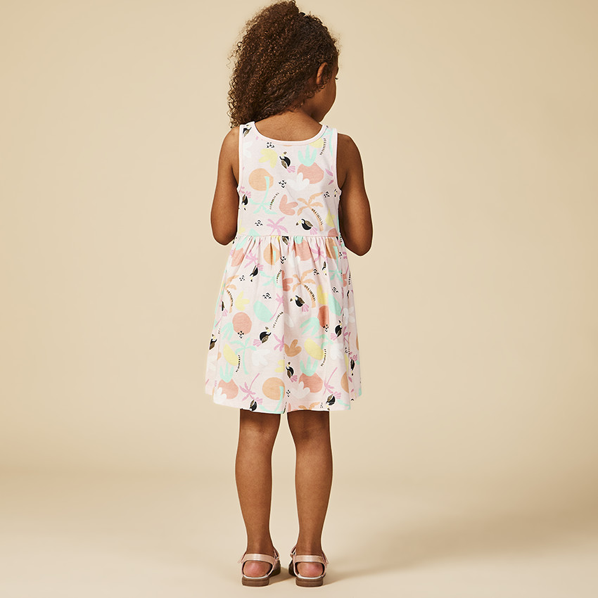 Robe sans manches imprimé fantaisie pailleté pour fille 