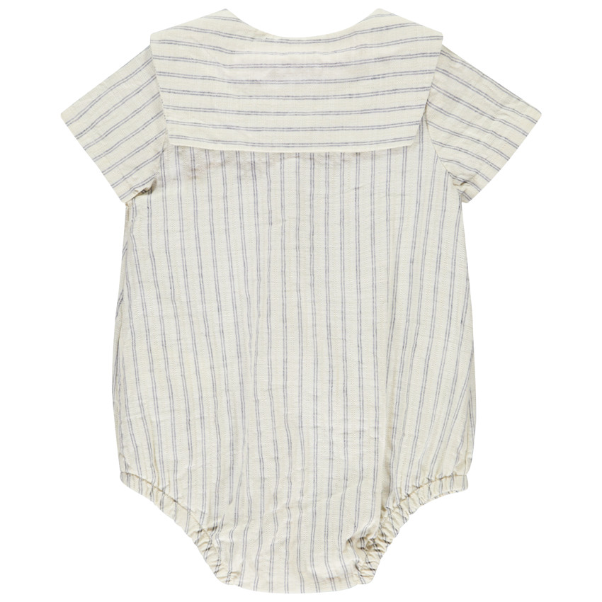 Barboteuse manches courtes à rayures pour bébé garçon 