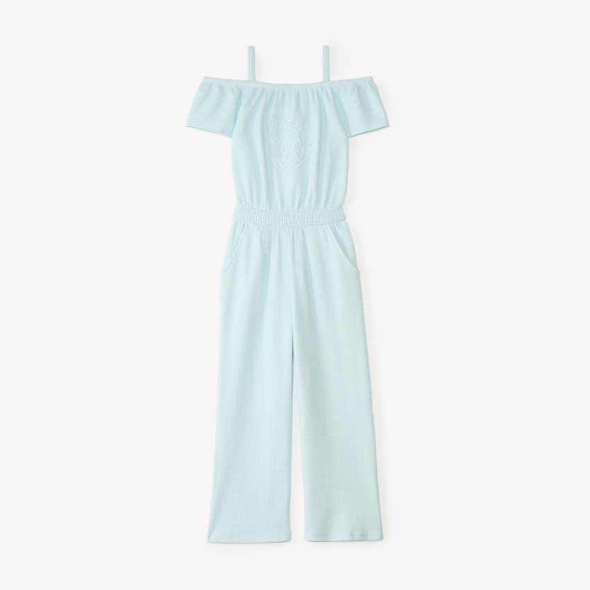 Combinaison épaules dénudées broderie cœur fille 