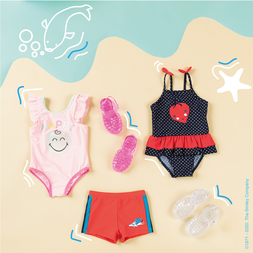 Maillot de bain 1 pièce print Smiley 