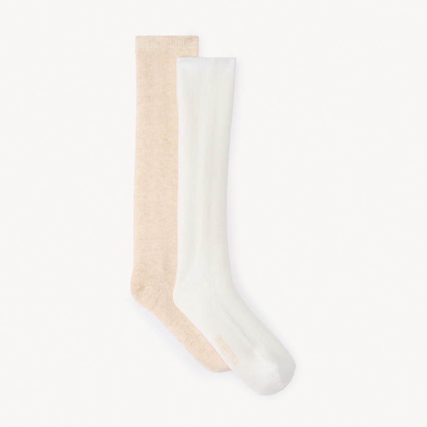 Lot de 2 paires de chaussettes hautes côtelées pour fille 