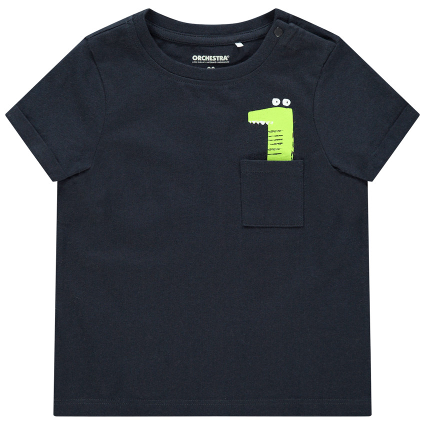 T-shirt manches courtes à poche et print dinosaure