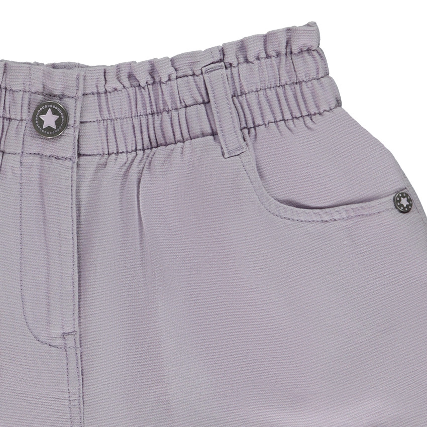 Short uni en toile armurée pour fille 