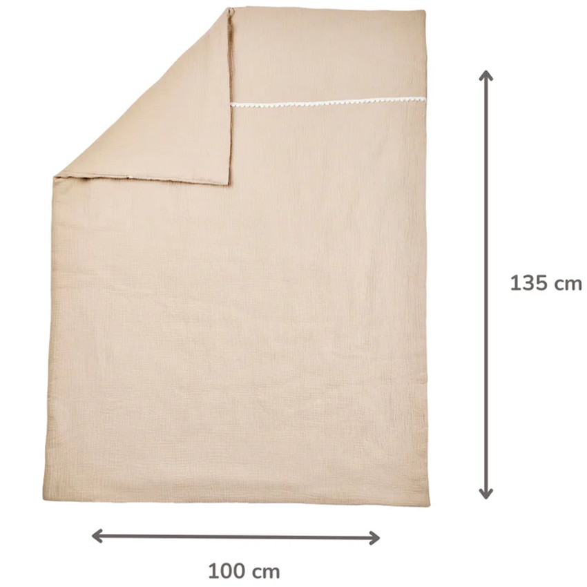 Couverture - gaze de coton - Fanfan - Sable - 100x135 cm 