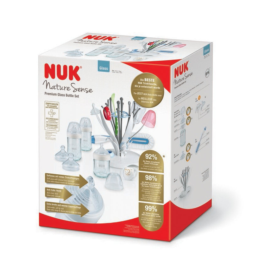 Set de biberons Nature Sense en verre 8 pièces 