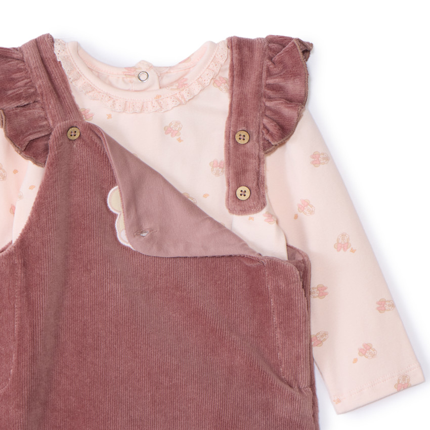 Ensemble 2 pièces avec salopette Minnie Disney pour bébé fille 