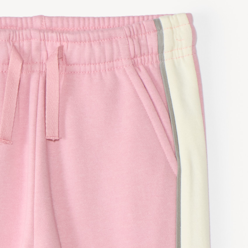 Pantalon de jogging rose fille à bandes contrastées  