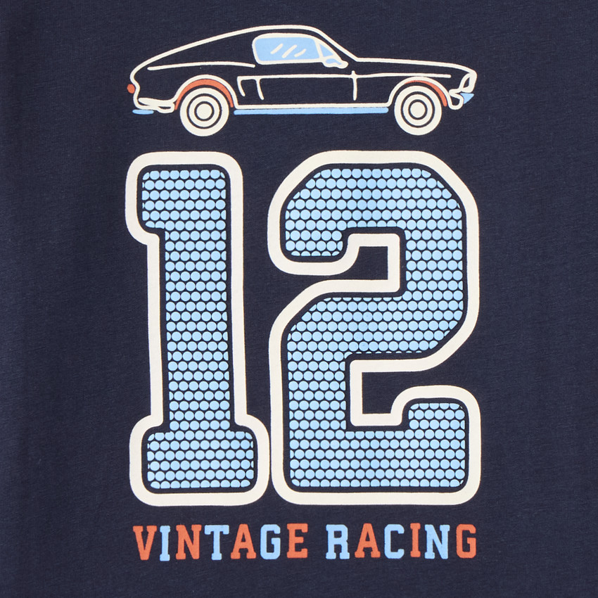 T-shirt manches longues imprimé voiture pour garçon 