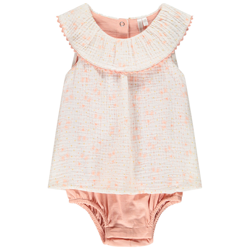 Combinaison courte en coton pour bébé fille 