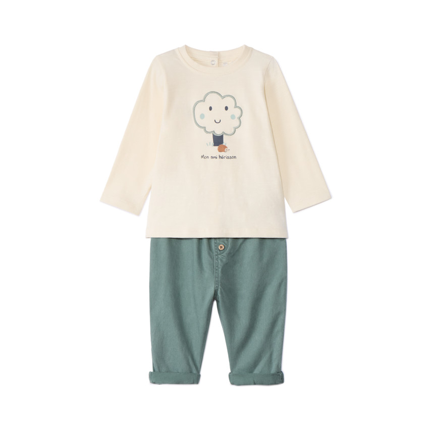 Ensemble long 2 pièces motif arbre pour bébé garçon