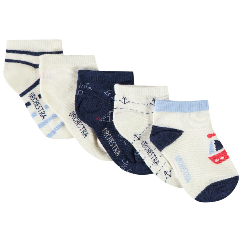 Lot de 5 paires de chaussettes courtes fantaisie pour bébé garçon