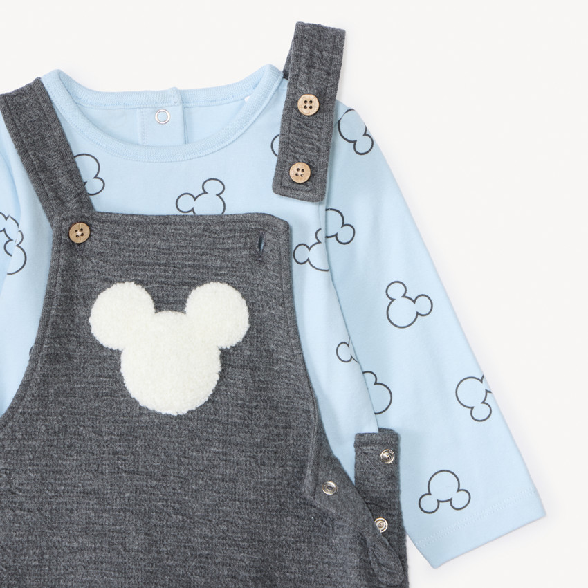 Ensemble 2 pièces avec salopette Mickey Disney pour bébé garçon 