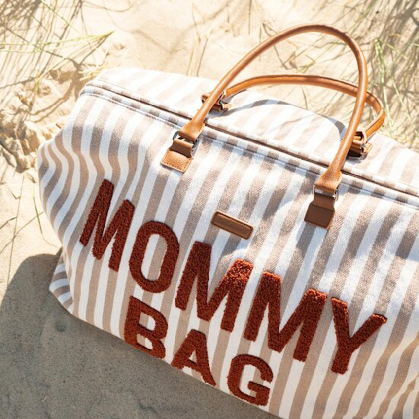 Sac à langer Mommy Bag Rayures Nude Terracotta 