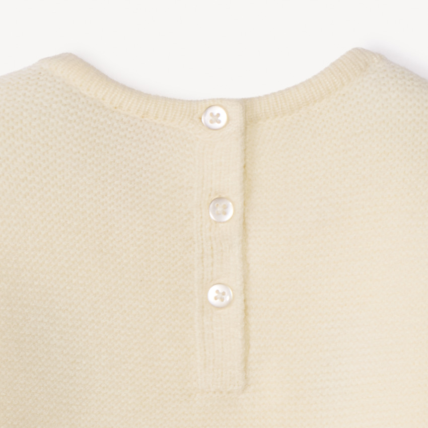 Pull tricot à patchs de Noël en feutrine pour bébé fille 