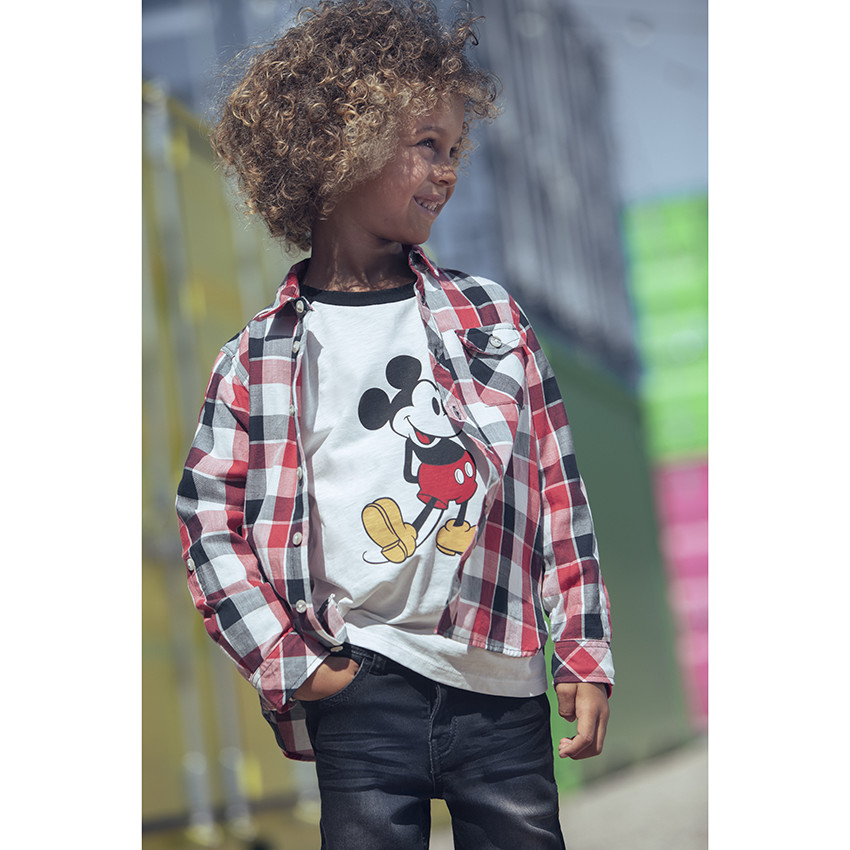 T-shirt à manches longues print Mickey Disney pour enfant garçon 