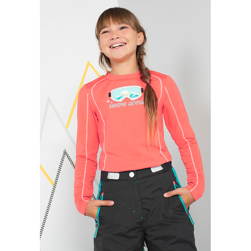 Junior - Pantalon de ski à poches zippées avec empiècements turquoise 