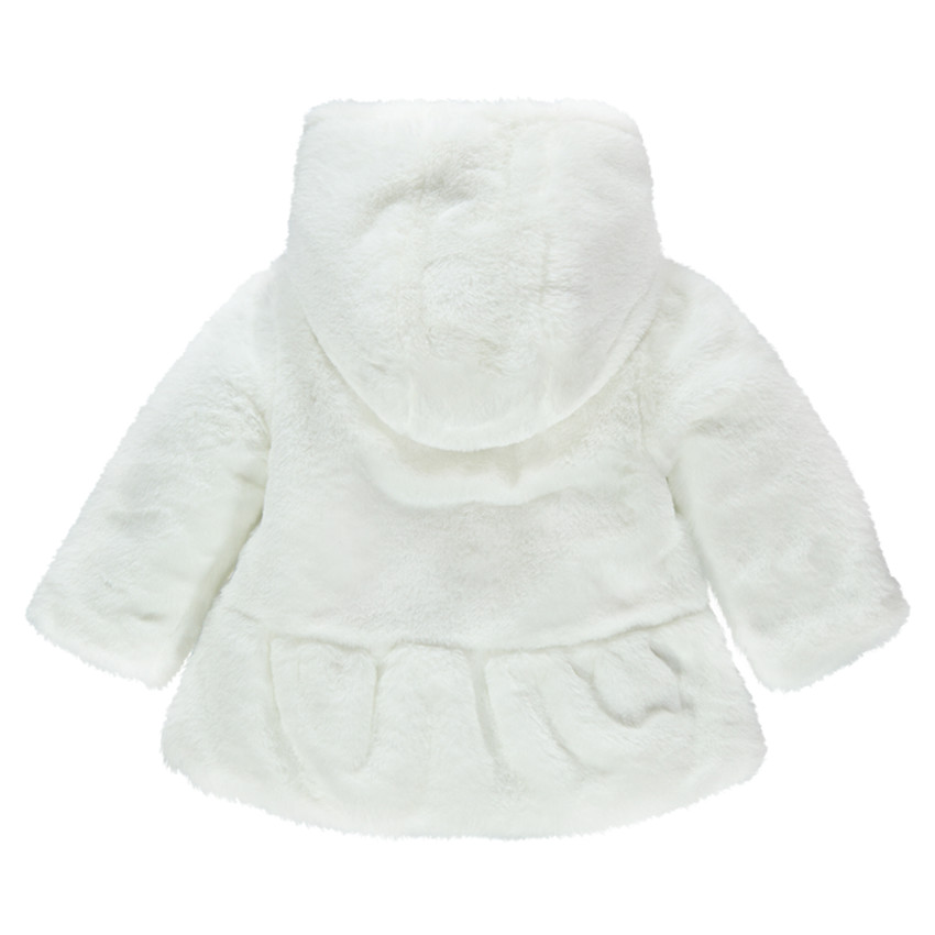 Manteau à capuche en fausse fourrure doublé jersey  