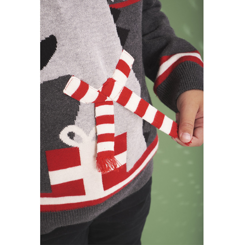 Pull de Noel en tricot dinosaure fantaisie pour garcon