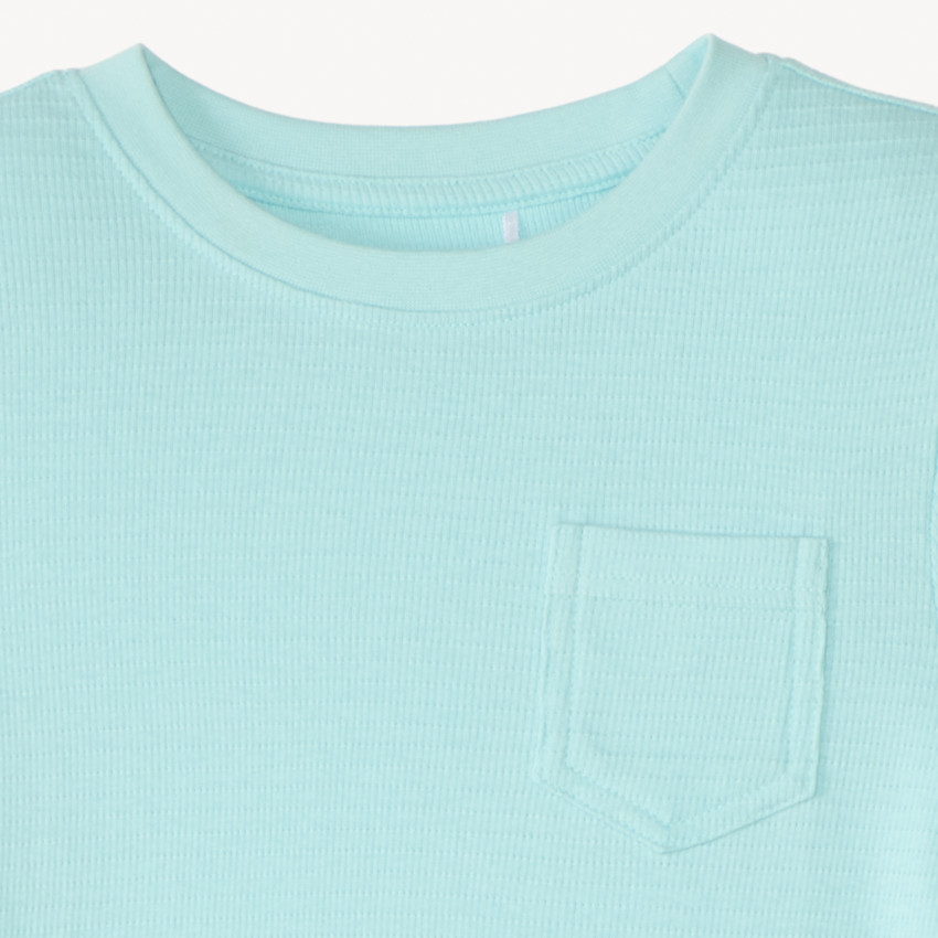 T-shirt manches courtes uni en maille fantaisie pour garçon 