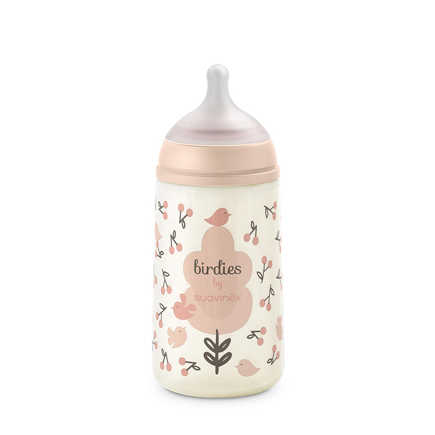 Biberon 270ml avec tétine SX Pro M Birdies rose 